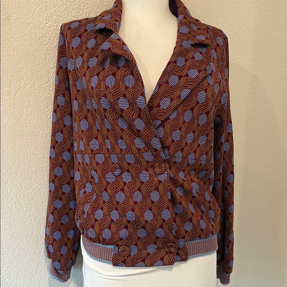 Justmine Geometric Patterned Jacket